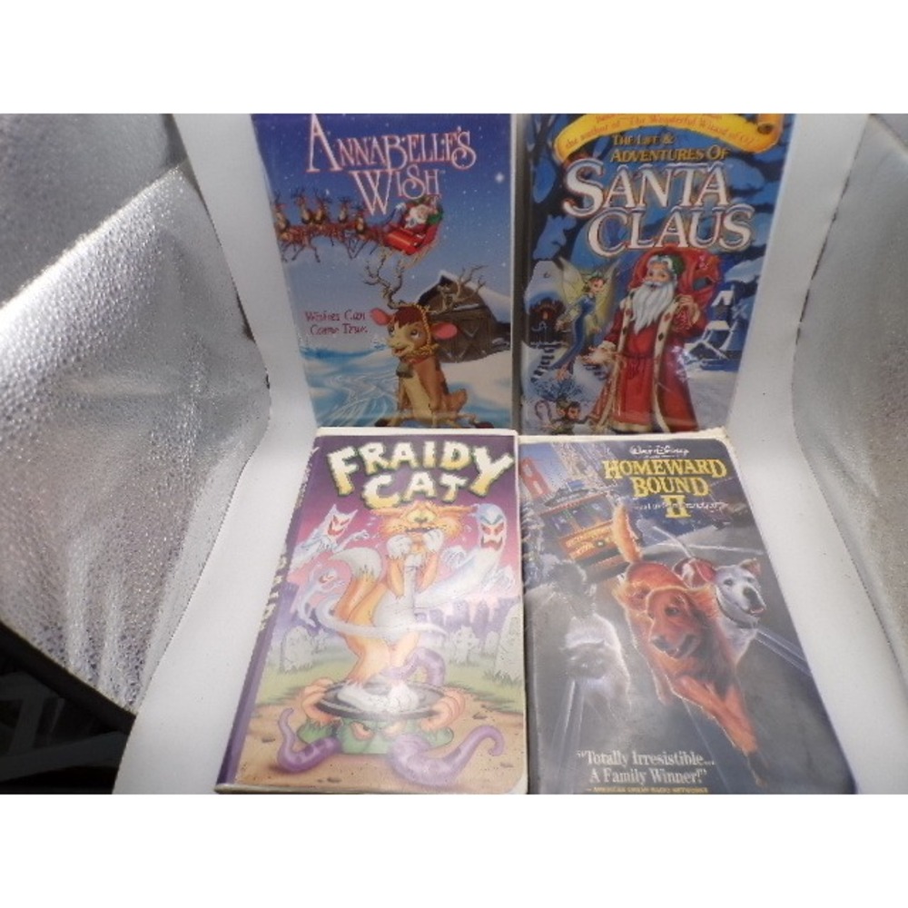 Lot of 4 Kids VHS Annabelle's Wish Santa Claus Fraidy Cat Homeward Bound II 90s
